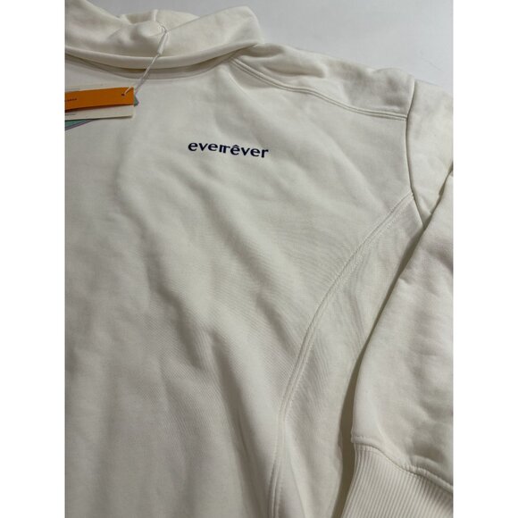 Ever-rever RE-HOO Oversized Turtleneck Sweatshirt in White - Picture 2 of 6